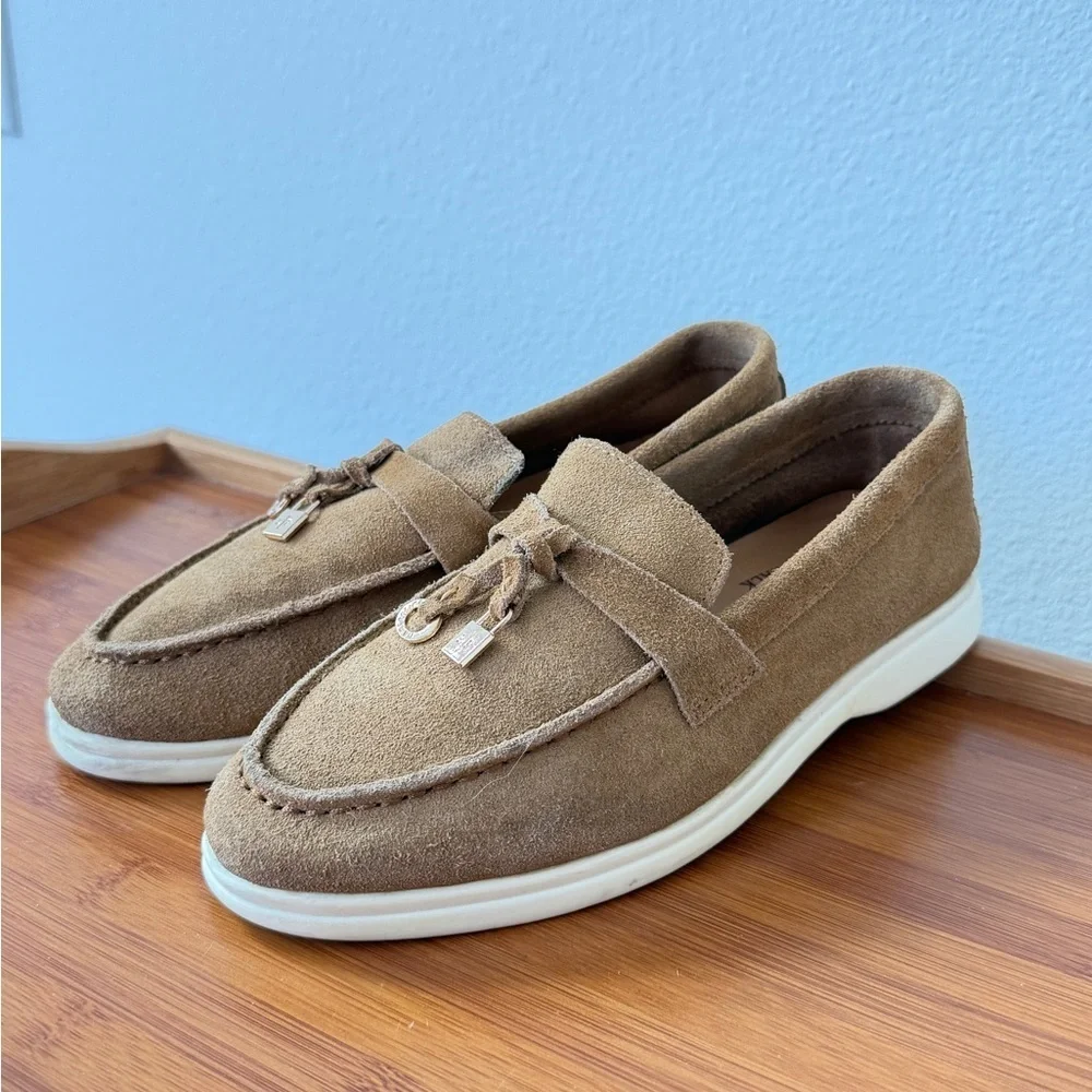 Loro Piana Loafers Summer Charm Walk Suede Sz 35 Made in Italy‎ Comfort Luxury